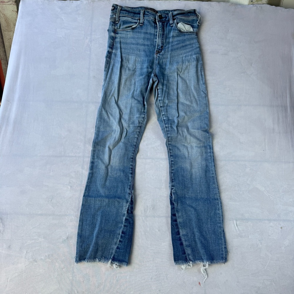 Abercrombie & Fitch Simone Jeans Womens 24/00R Blue High Rise Ankle Flare Leg
